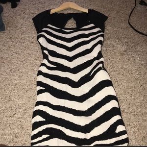 Black and white mini cocktail dress